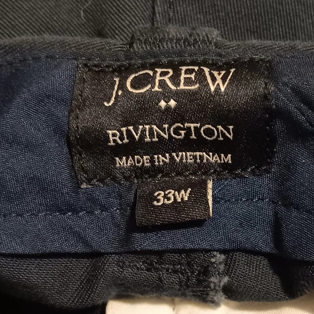 J. Crew Rivington Bundle(2) Shorts Sz33W Khaki/ Navy Blue Flat Front - Picture 3 of 14